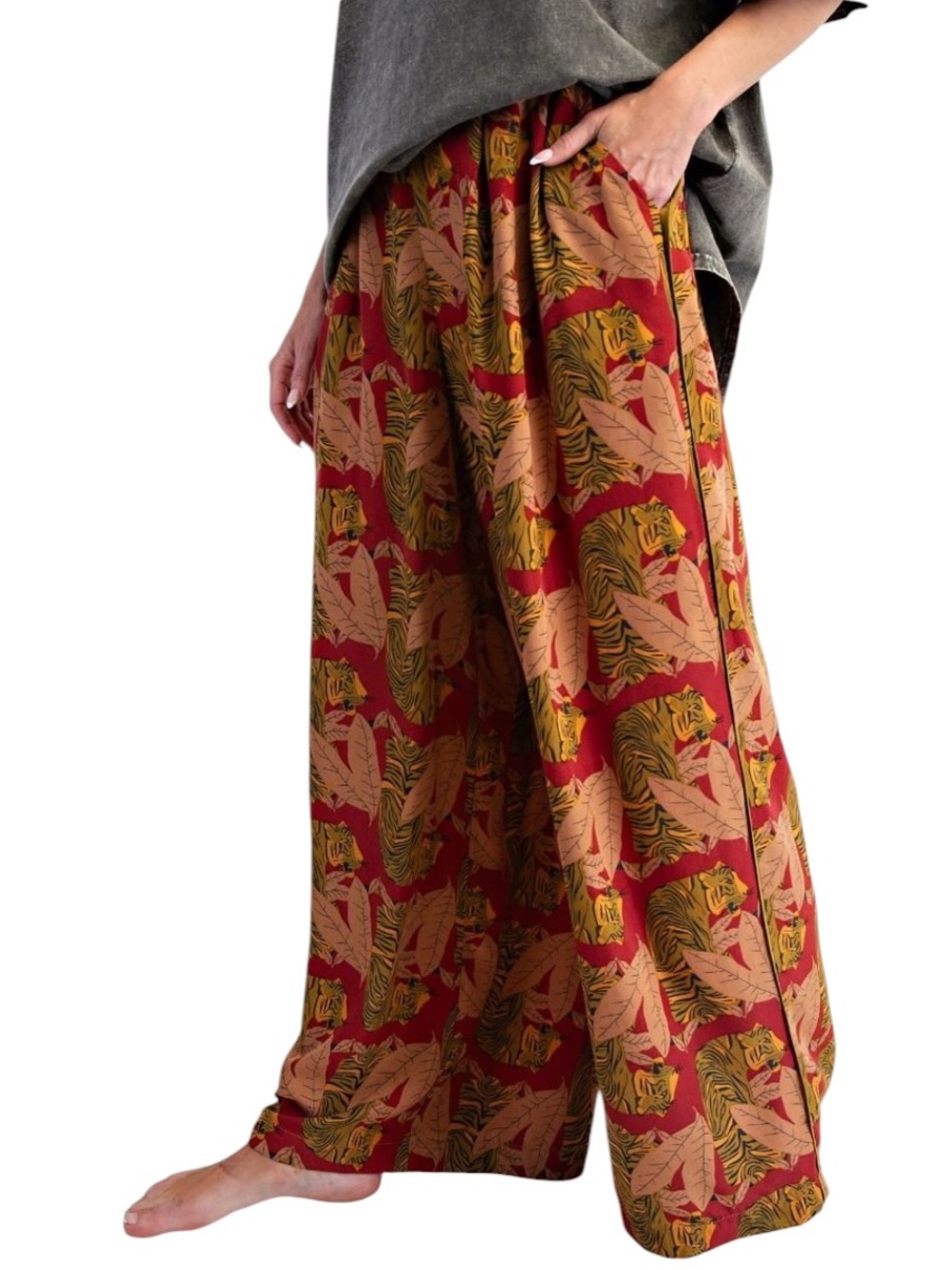 220:  EASEL NWT TIGERS PANTS CHERRY WOOD (H31)